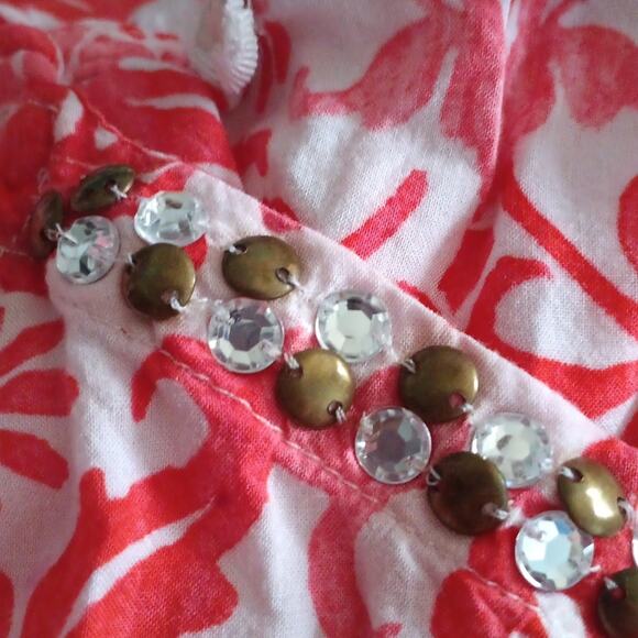 Abercrombie & Fitch Y2K Floral Beaded Tank Top M - Picture 3 of 4